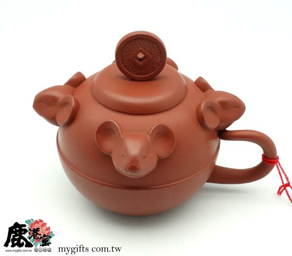 意象十二生肖【鼠來富-事事如意壺】 朱砂泥