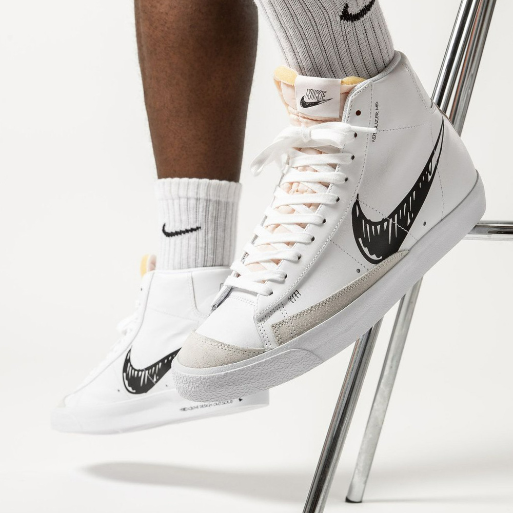 Nike Blazer Mid 77 Sketch Pack 塗鴉 黑勾休閒鞋 CW7580-101