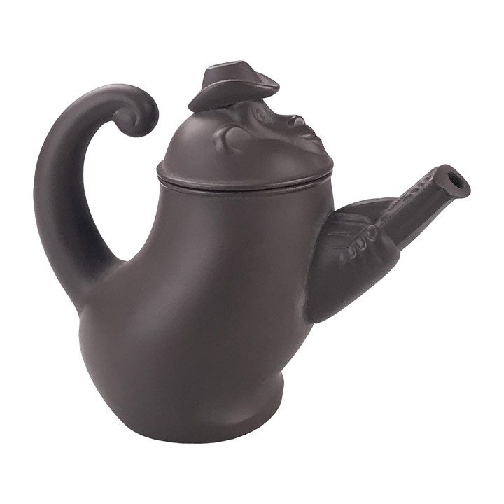 鹿港窯禮品館│意象紫砂茶壺【猴禮讚】