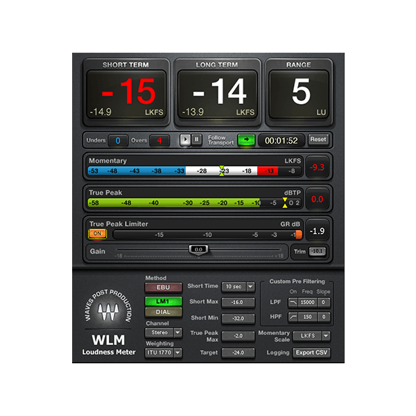 Waves WLM Plus Loudness Meter 響度測量 Plugins (序號下載版)