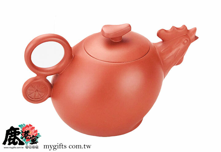 鹿港窯禮品館│意象十二生肖【奇蹟(雞)壺】 朱砂泥