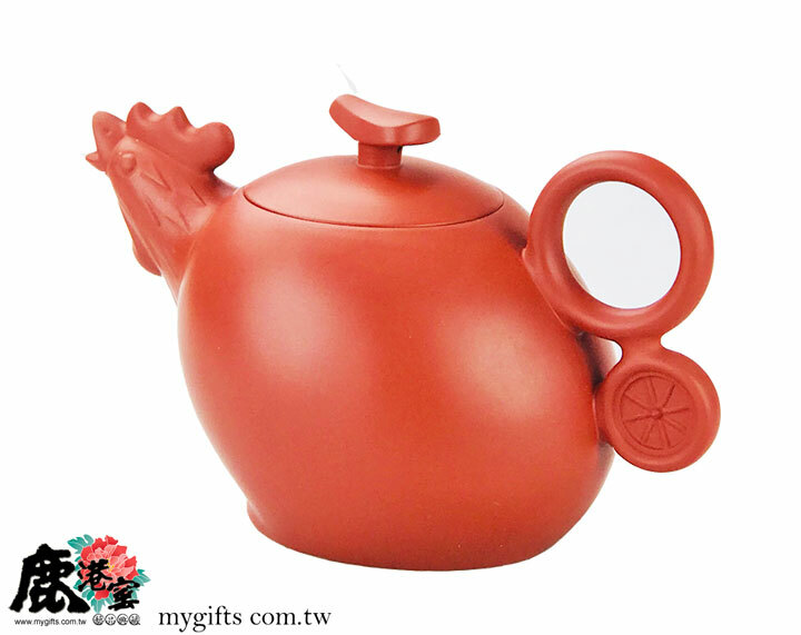 鹿港窯禮品館│意象十二生肖【奇蹟(雞)壺】 朱砂泥