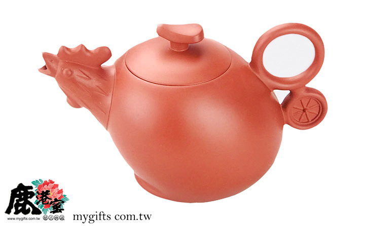 鹿港窯禮品館│意象十二生肖【奇蹟(雞)壺】 朱砂泥
