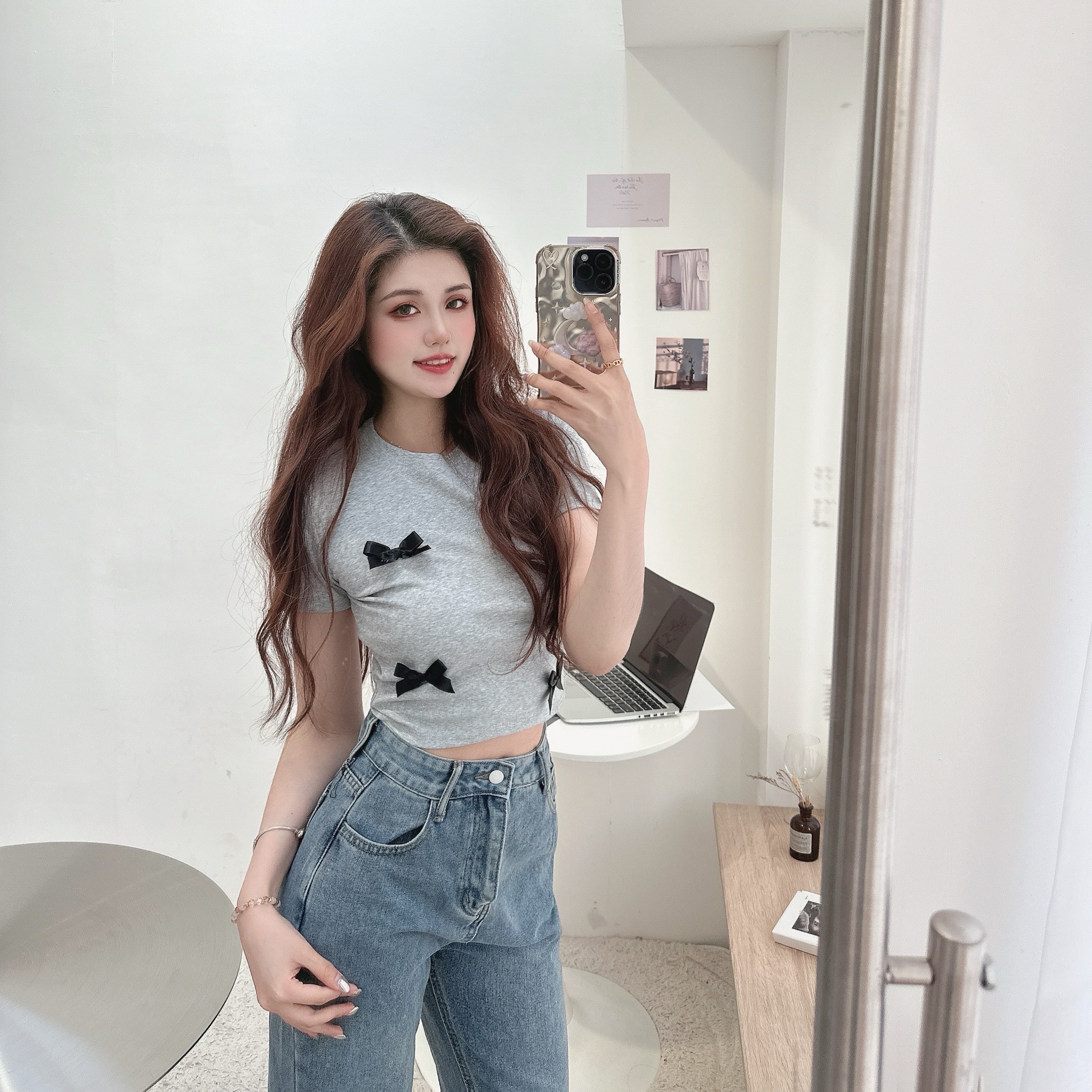 緞帶蝴蝶結棉TEE/三色