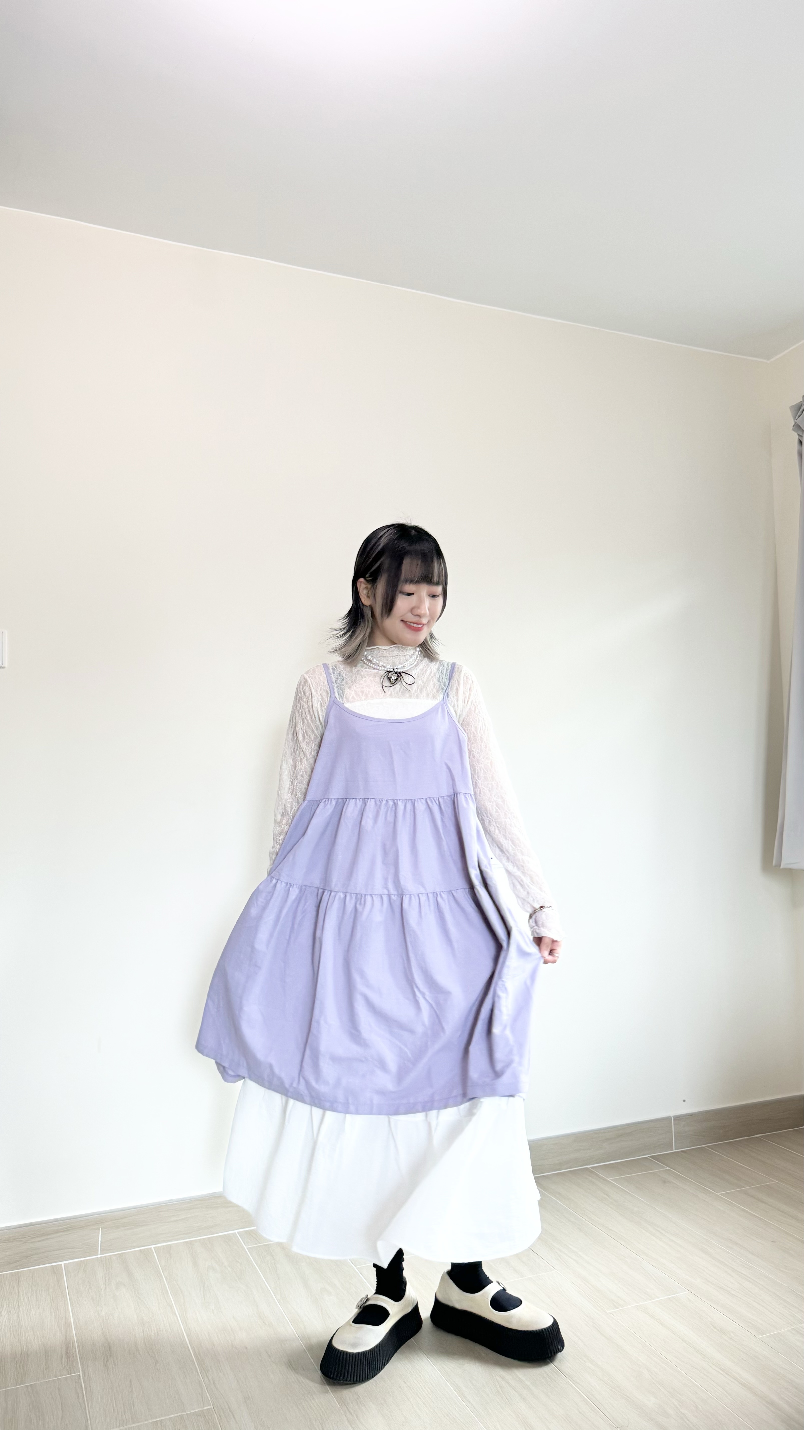 SALE　[兩色入]Vol.94 索索料吊帶後短OPS( Purple ) 現貨