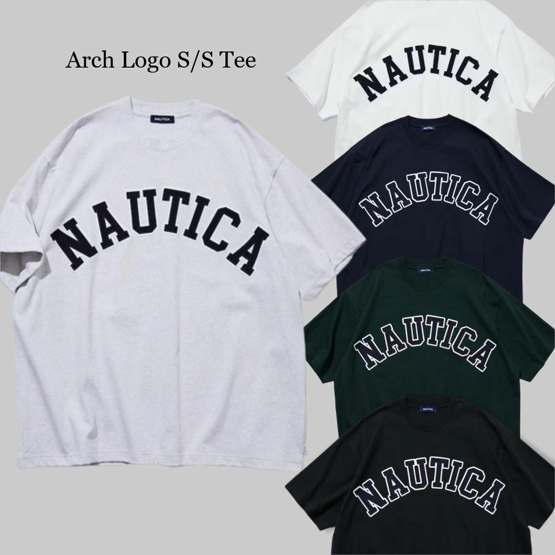 NAUTICA ARCH Logo S/S Tee 貼布 寬鬆 基本款 短T 短袖 大LOGO 現貨