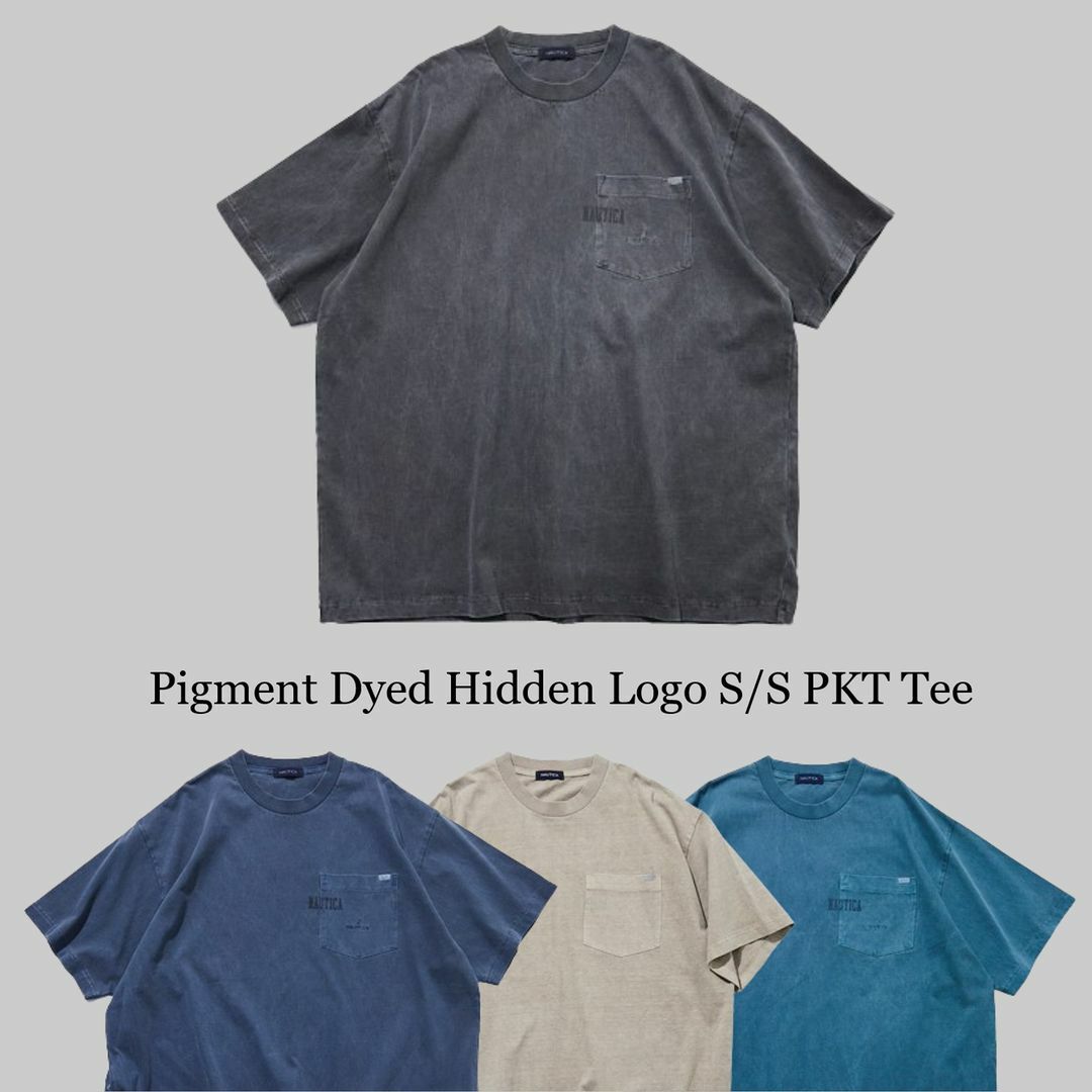 2024SS NAUTICA PIGMENT DYED HIDDEN LOGO PKT TEE POCKET 水洗 口袋 字體 短T 現貨