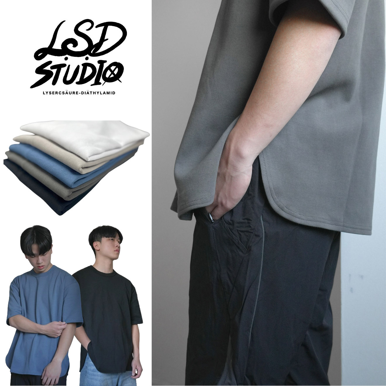 【24102】圓弧下擺小開岔短袖上衣