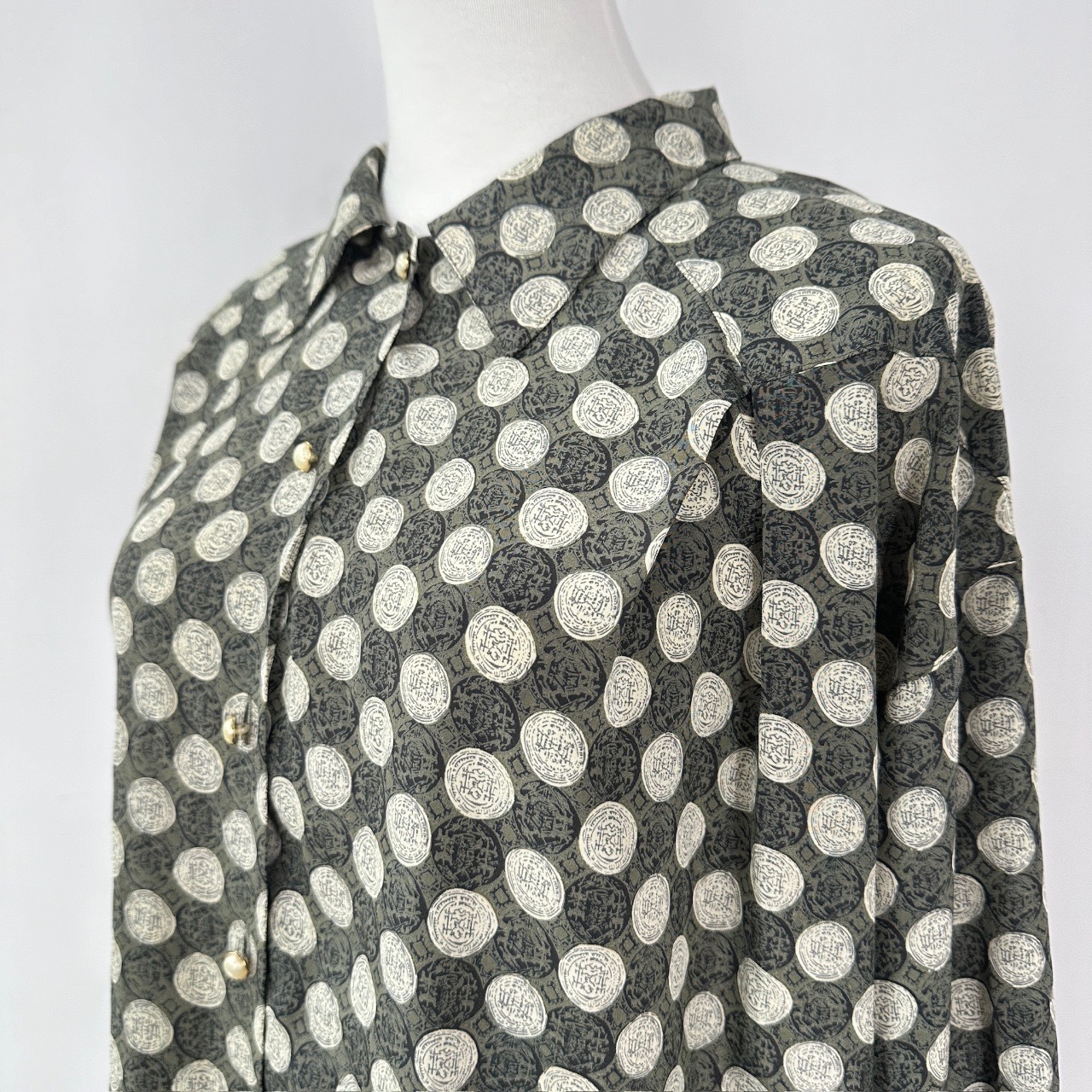 黑色錢幣圖案古著上衣