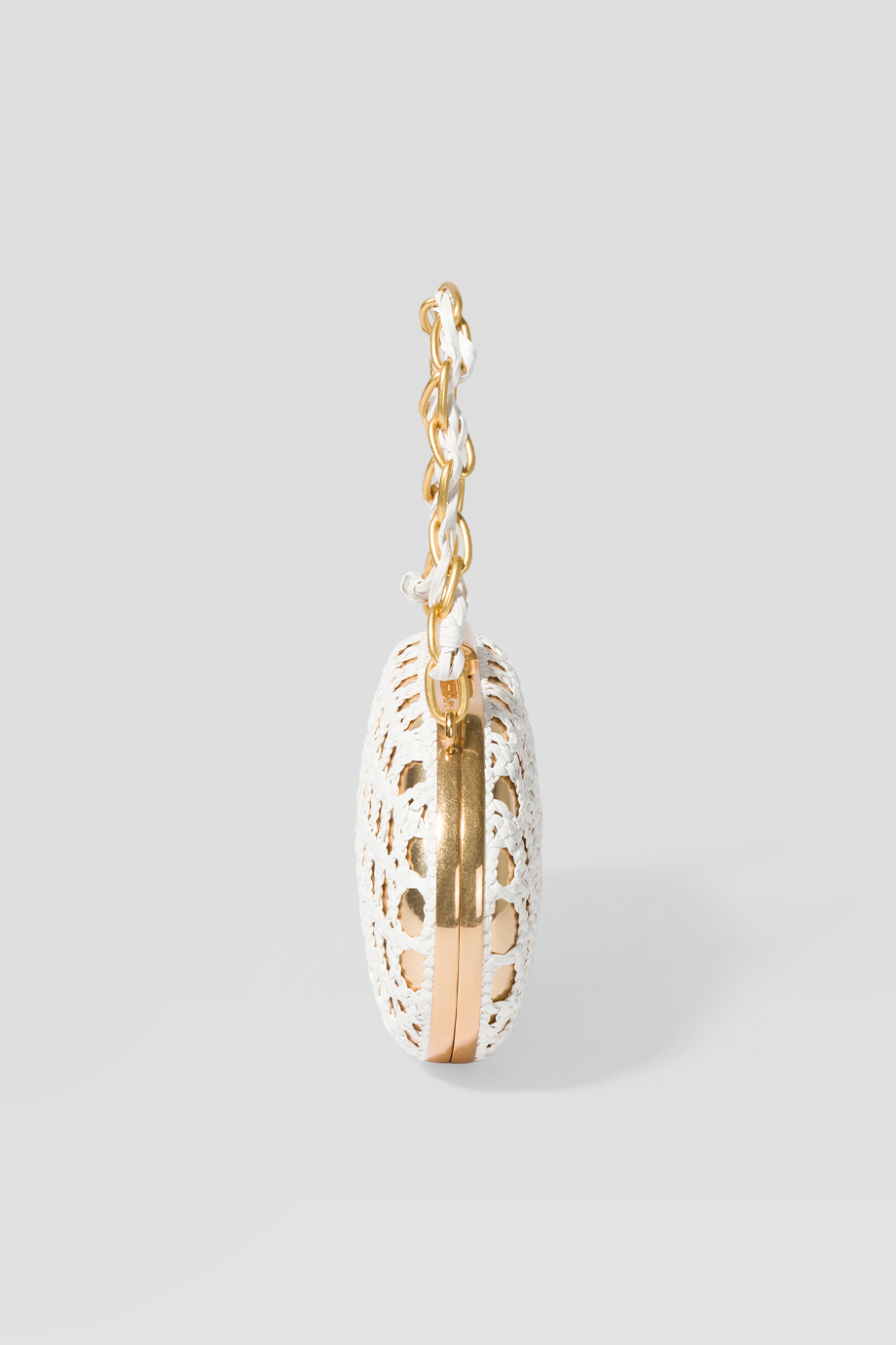 SIMKHAI｜SOL 編織皮革金屬橢圓手拿包