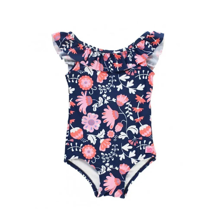 美國Ruffle Butts-「海邊植物/彩虹暈染連身泳衣」一件式無袖泳裝