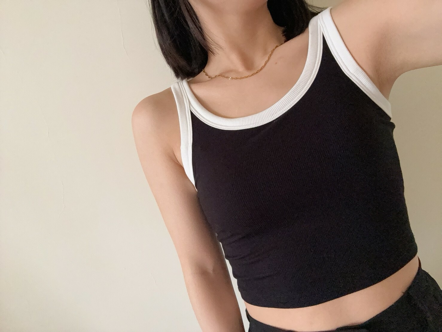 削肩款滾邊撞色（bratop）（現貨）