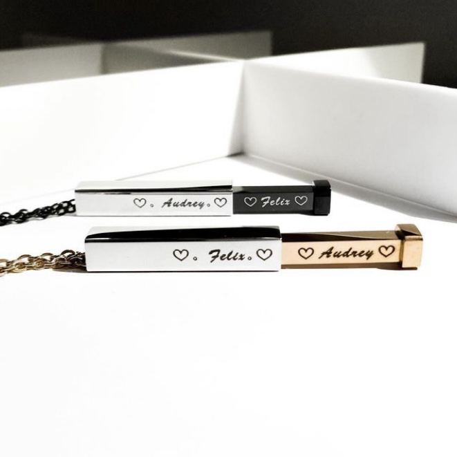 刻字心底上的名字 X2項鍊 免費刻字✒️