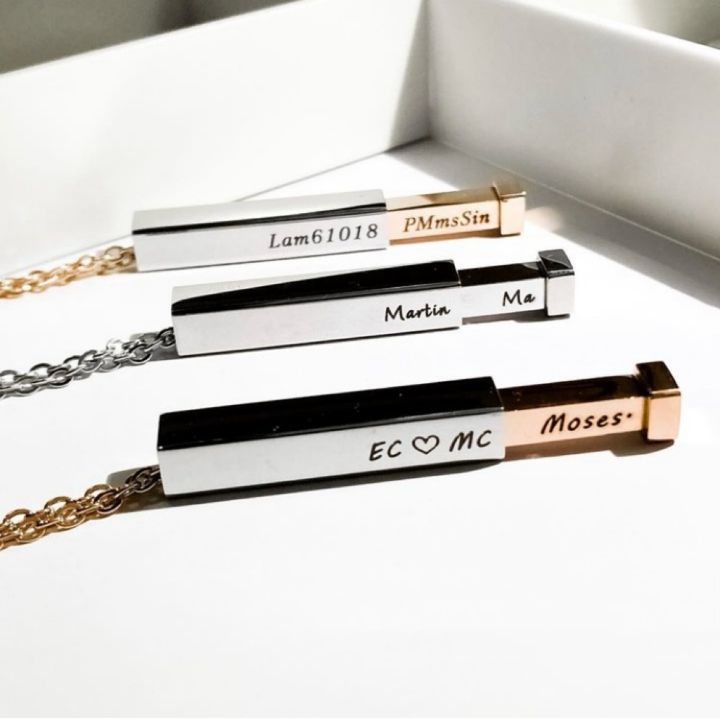 刻字心底上的名字 X2項鍊 免費刻字✒️