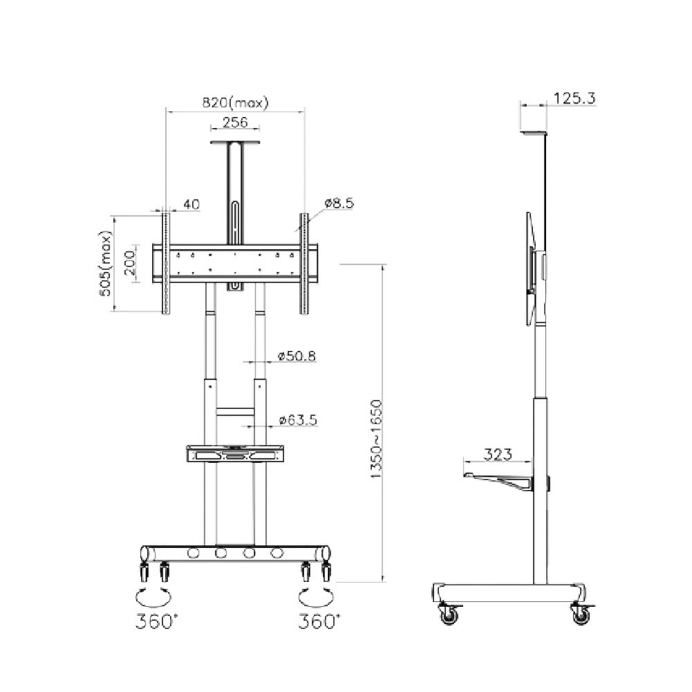【到府安裝可詢價】NB AVA1800-70-1P 適用55-90吋 可移動式液晶電視立架 螢幕立架 落地架 電視推車