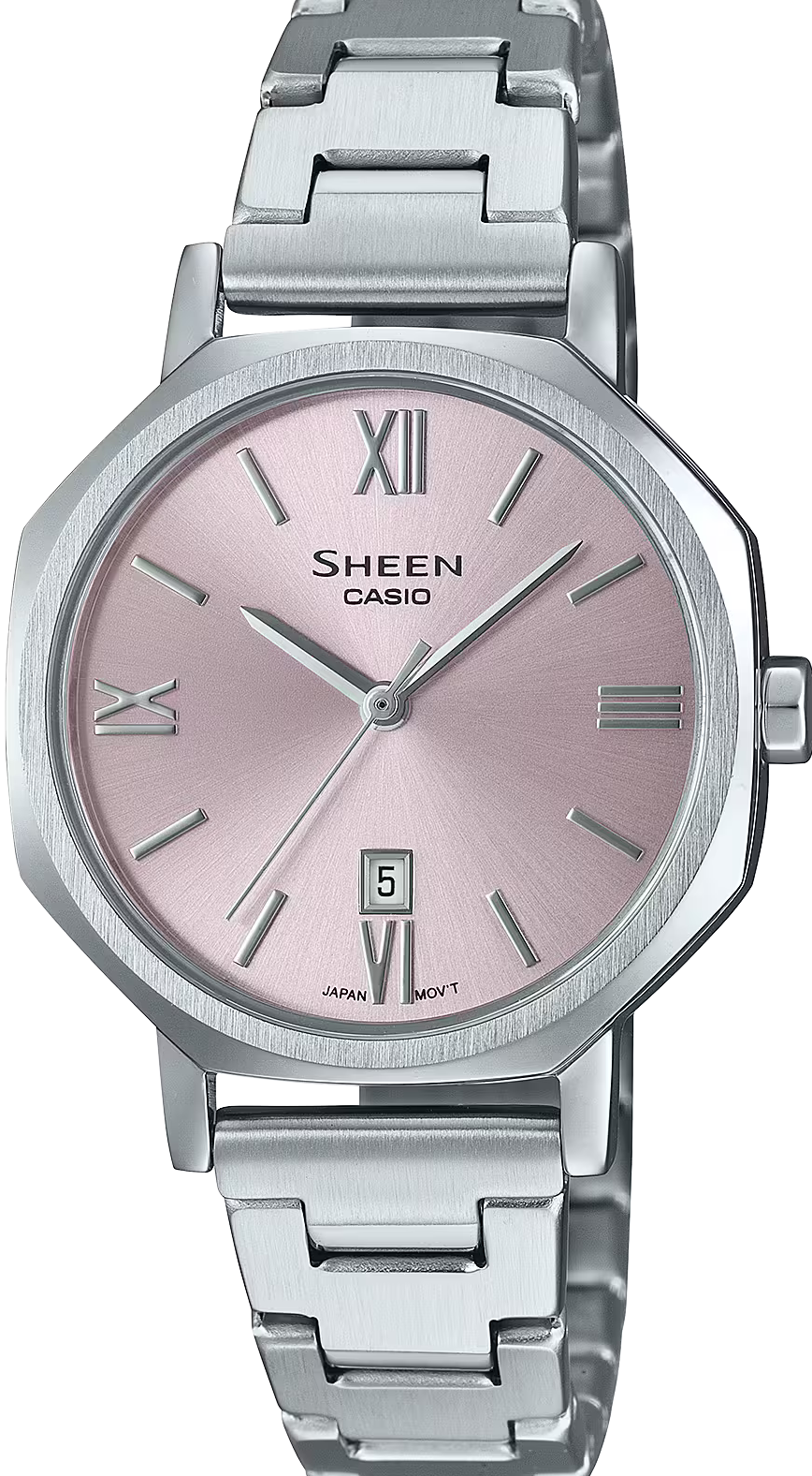萬年鐘錶 - CASIO  Sheen 系列  經典簡約八角錶殼藍寶石鏡面女錶 SHE-4554D-4A 錶徑30MM