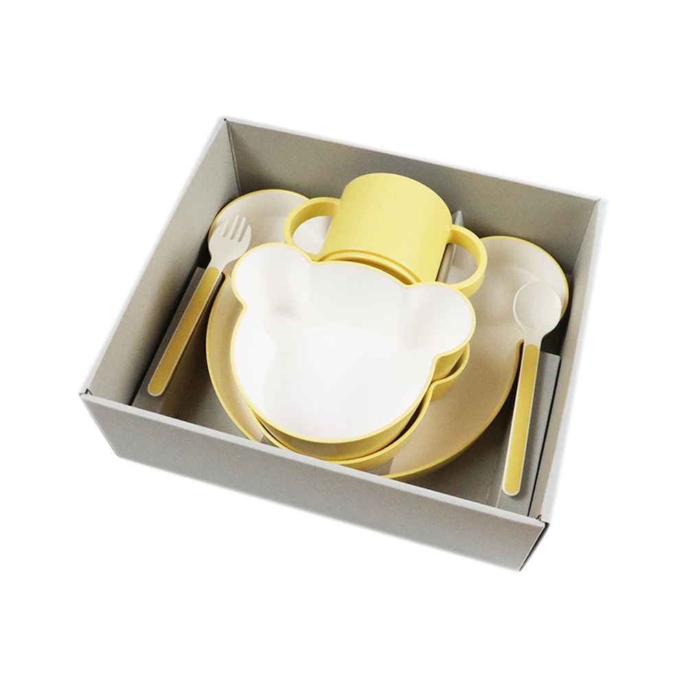 tak. 小熊餐具禮盒-萊姆黃