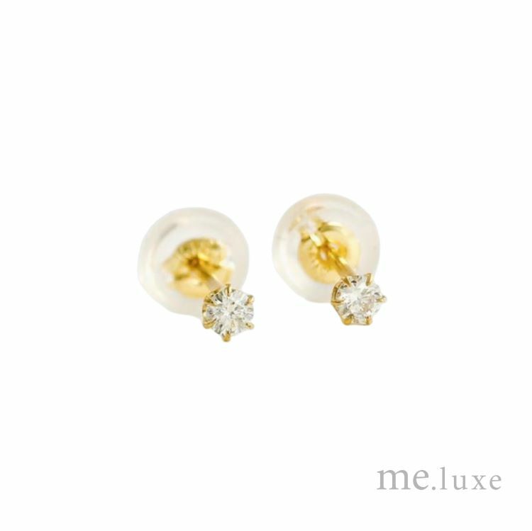 【me.luxe】K10鑽石6分6爪鑲耳環