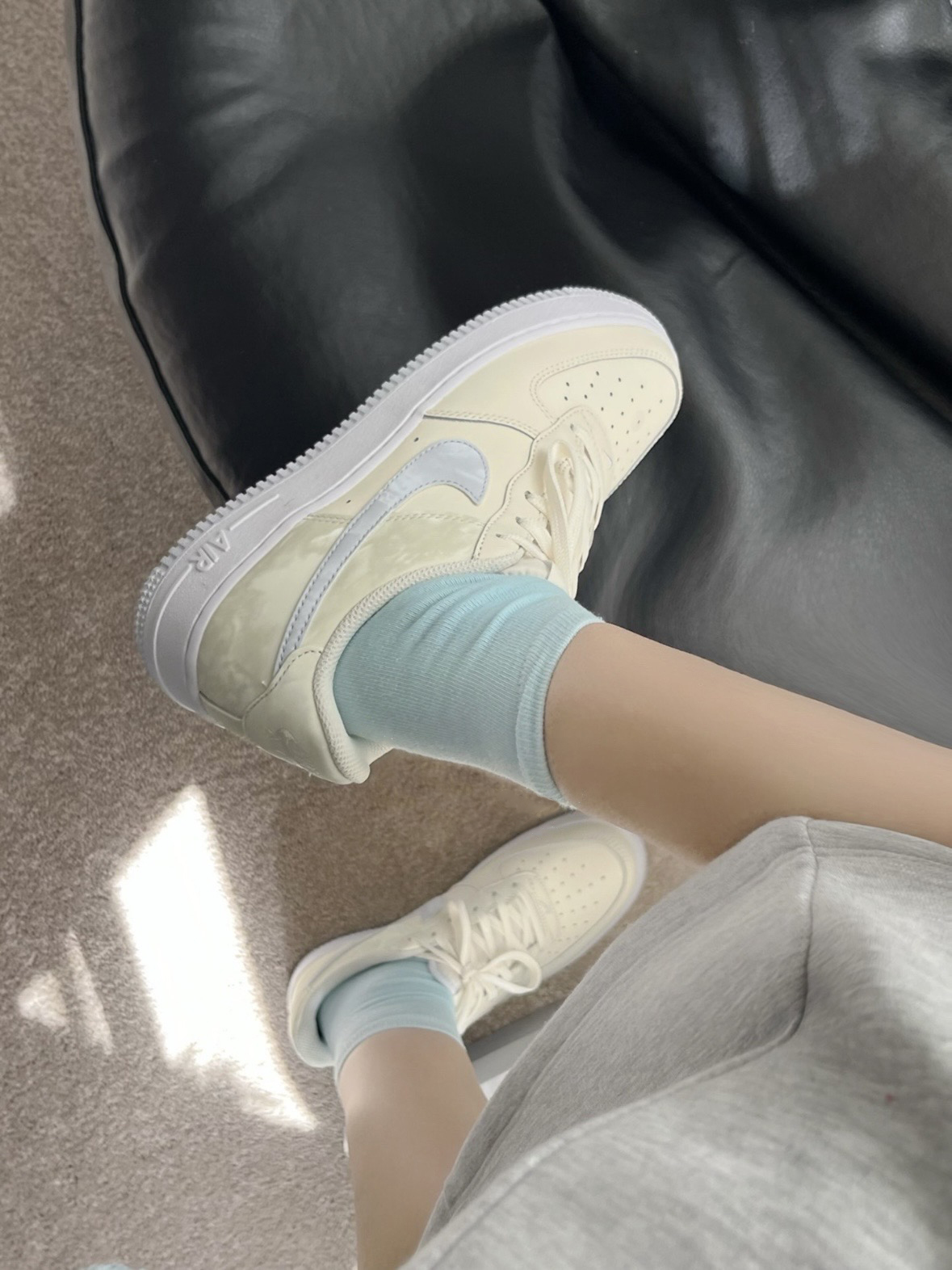 Nike Air Force "Pale Ivory Sea Glass" (GS) 冰藍奶油