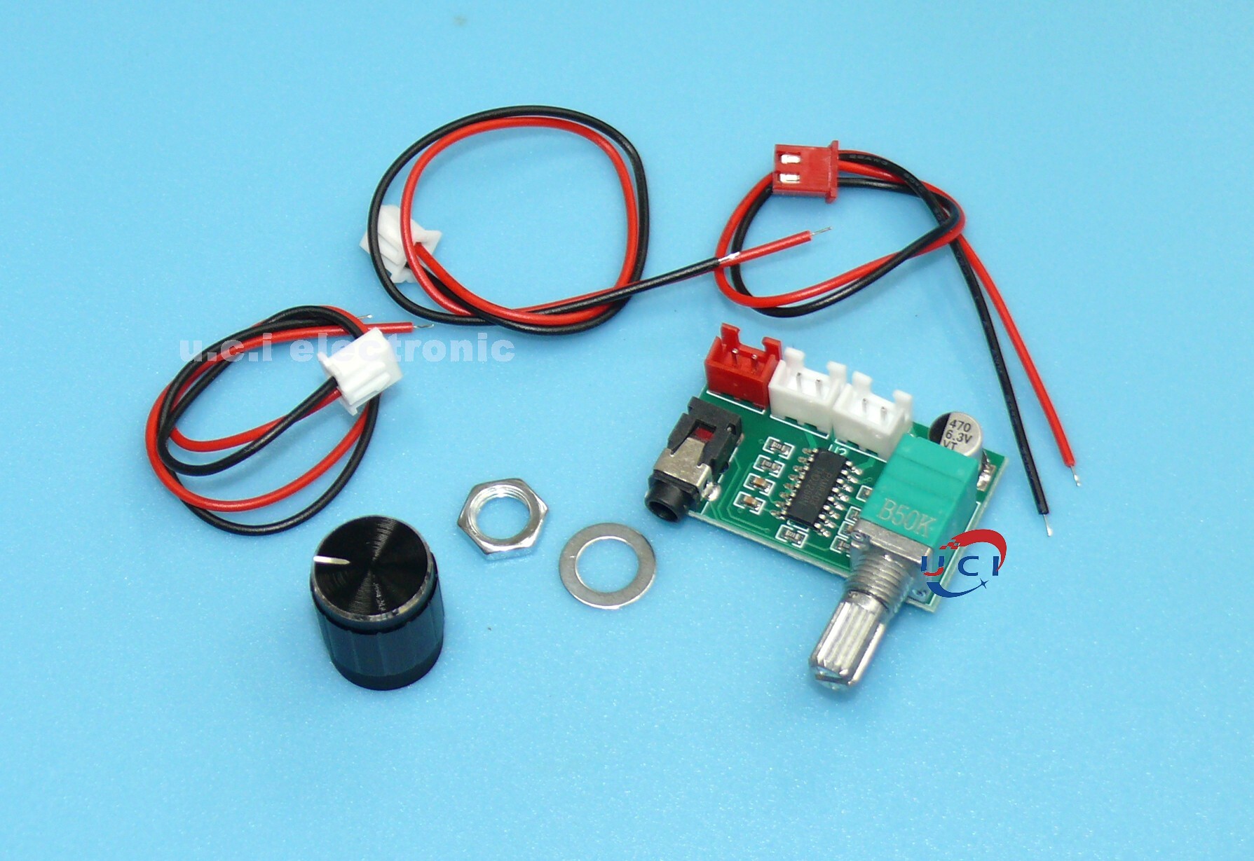 【UCI電子】 (L-21) XH-A157 數位功放板PAM8403帶音量旋鈕AUX輸入USB5V供電雙3W輸出