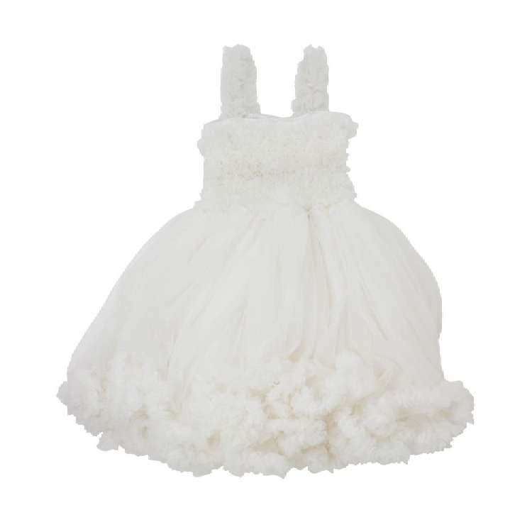 美國 RuffleButts 小公主洋裝-白色12-24M