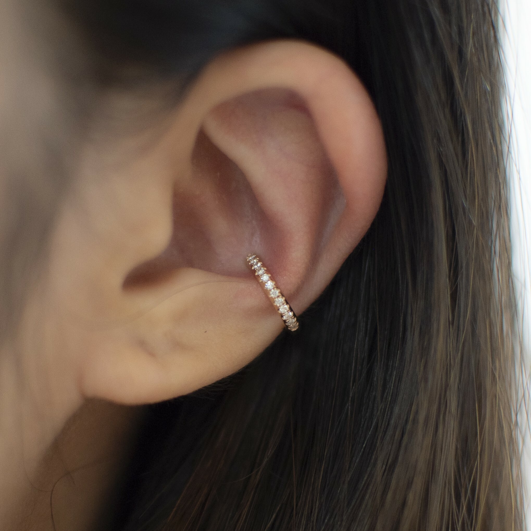 18K Spring Diamond Ear Cuff