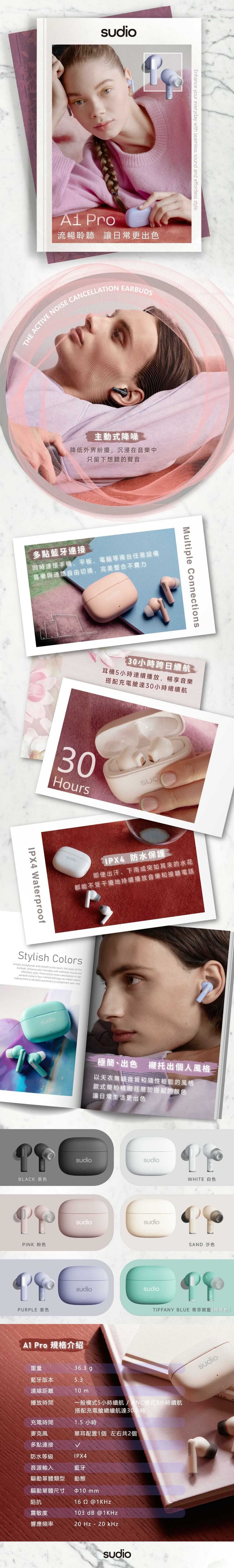 Sudio A1 Pro 真無線藍牙耳機