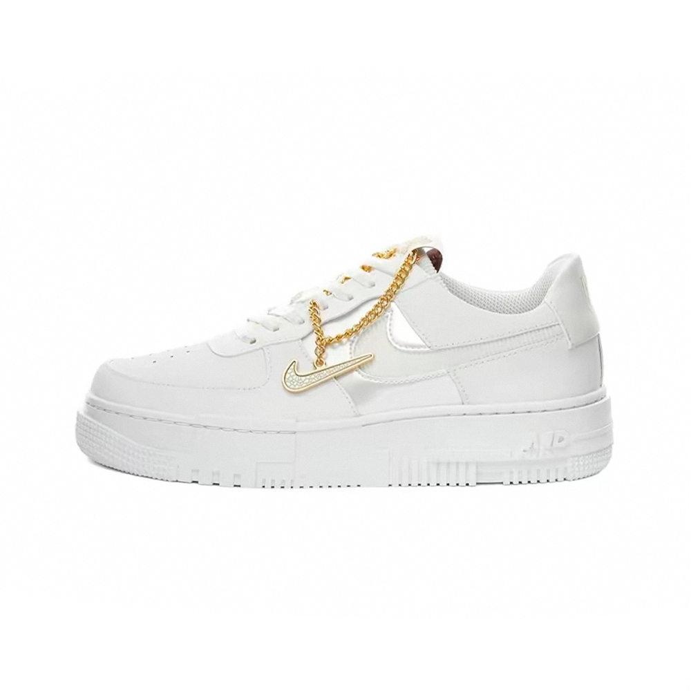 Nike Air Force 1 Pixel 灰銀米白 大金鍊 像素結構 DC1160-100