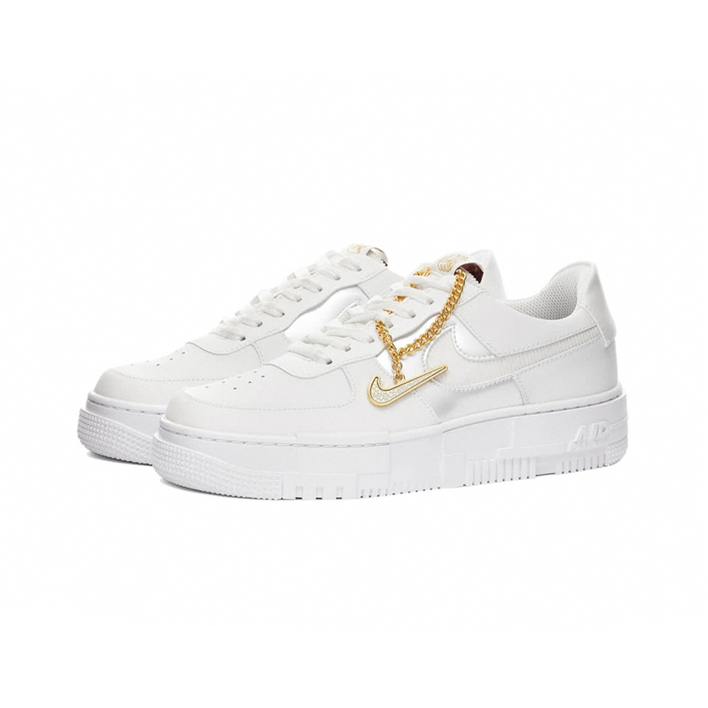 Nike Air Force 1 Pixel 灰銀米白 大金鍊 像素結構 DC1160-100
