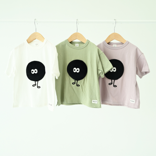 日本NICO HRAT 煤煤蟲 天竺棉 短袖上衣 (共3色，90-140) 240141