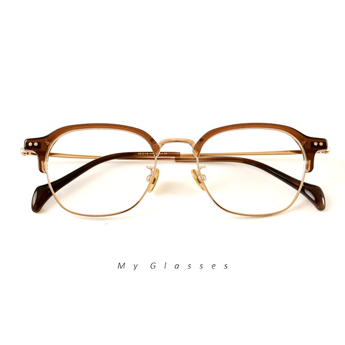 T132純鈦小橢型半框眼鏡