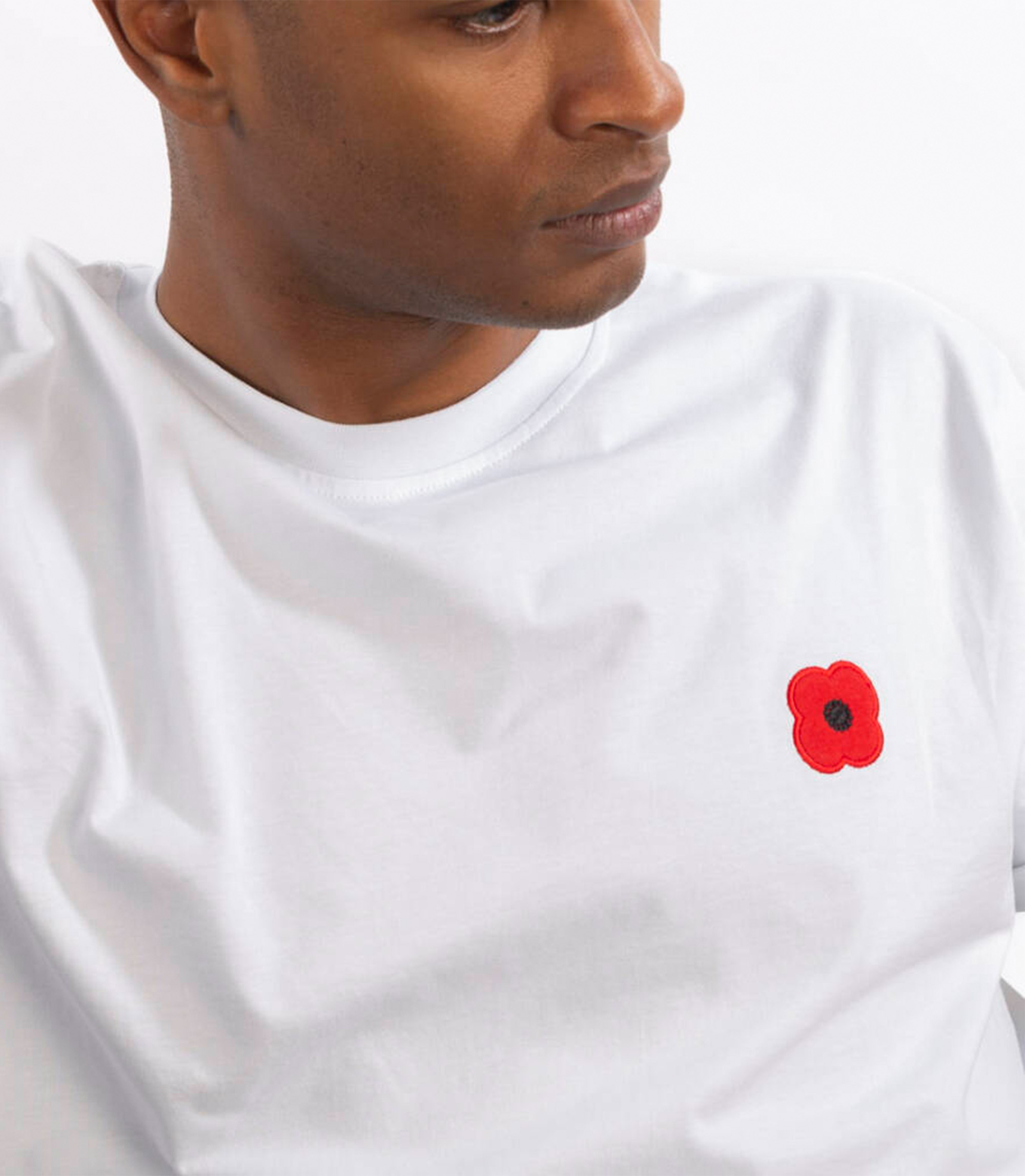 Monsieur Coquelicot 經典罌粟花純棉短袖T恤 (白)