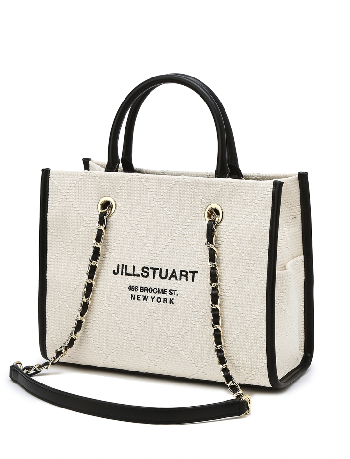 ◆JILLSTUART◆Coco Ivory jacquard black combi book tote bag 韓國Jillstuart Jacquard Ivory Black Combo Book Tote Bag