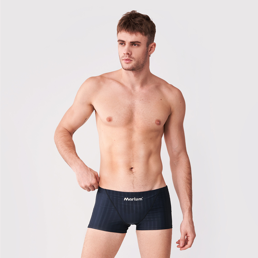 MAR-2140831 大男競賽平口褲 - 壓條(深藍)