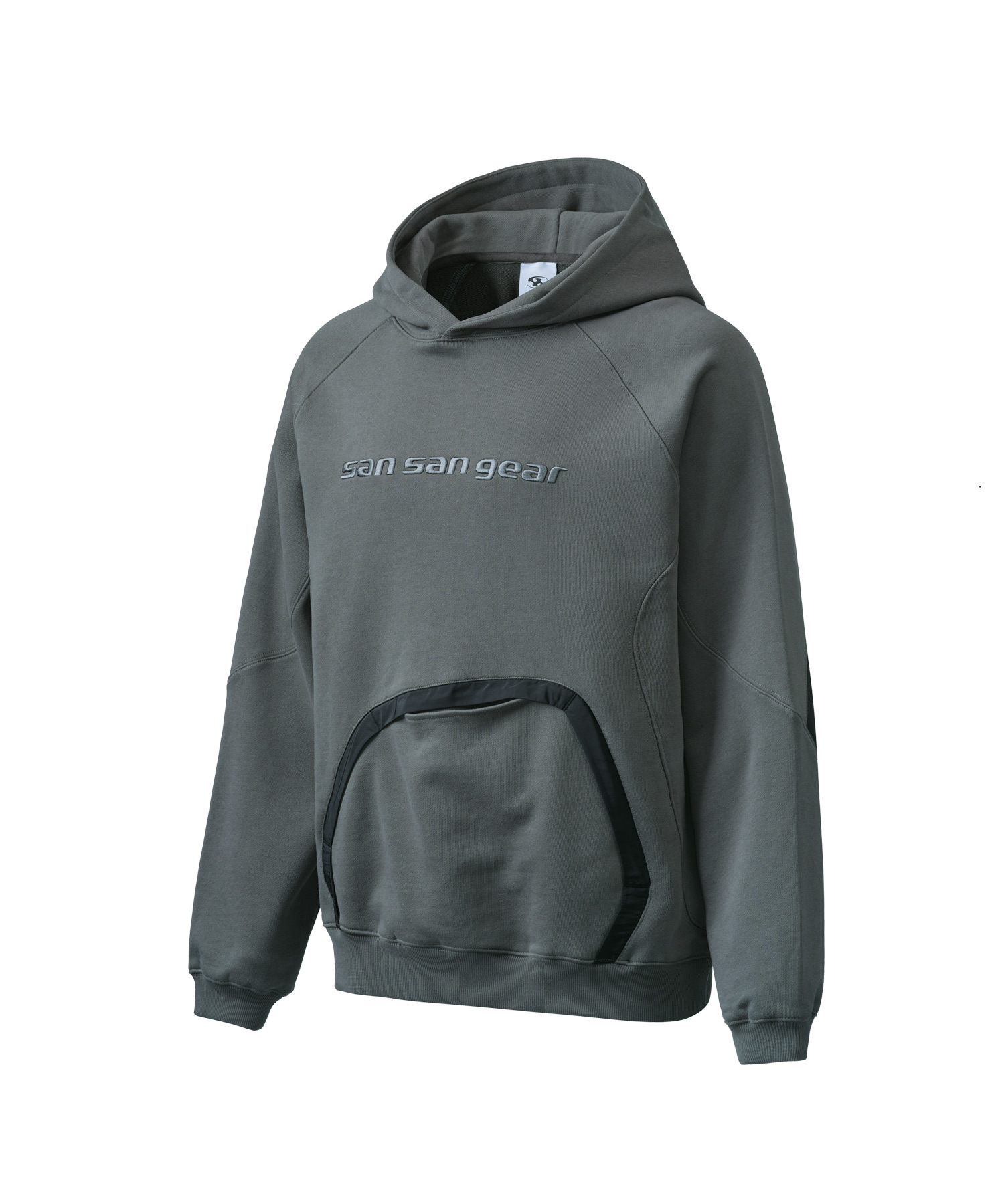 San San Gear｜NYLON POCKET HOODIE ”CHARCOAL“