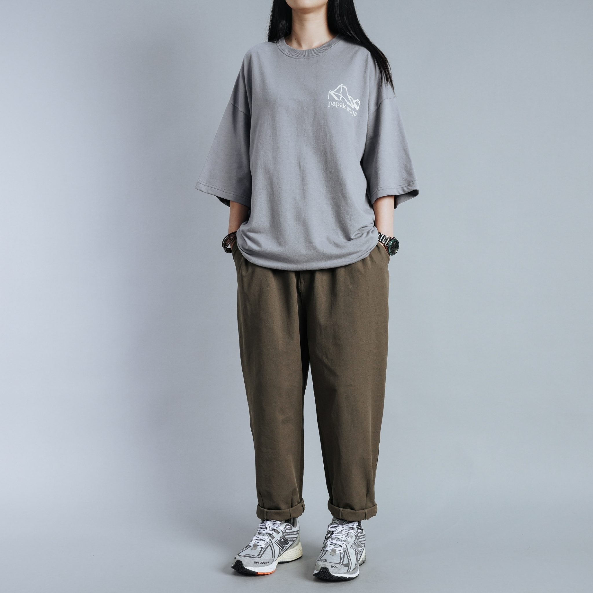 SBG 厚磅微彈日系工裝繭型褲 051