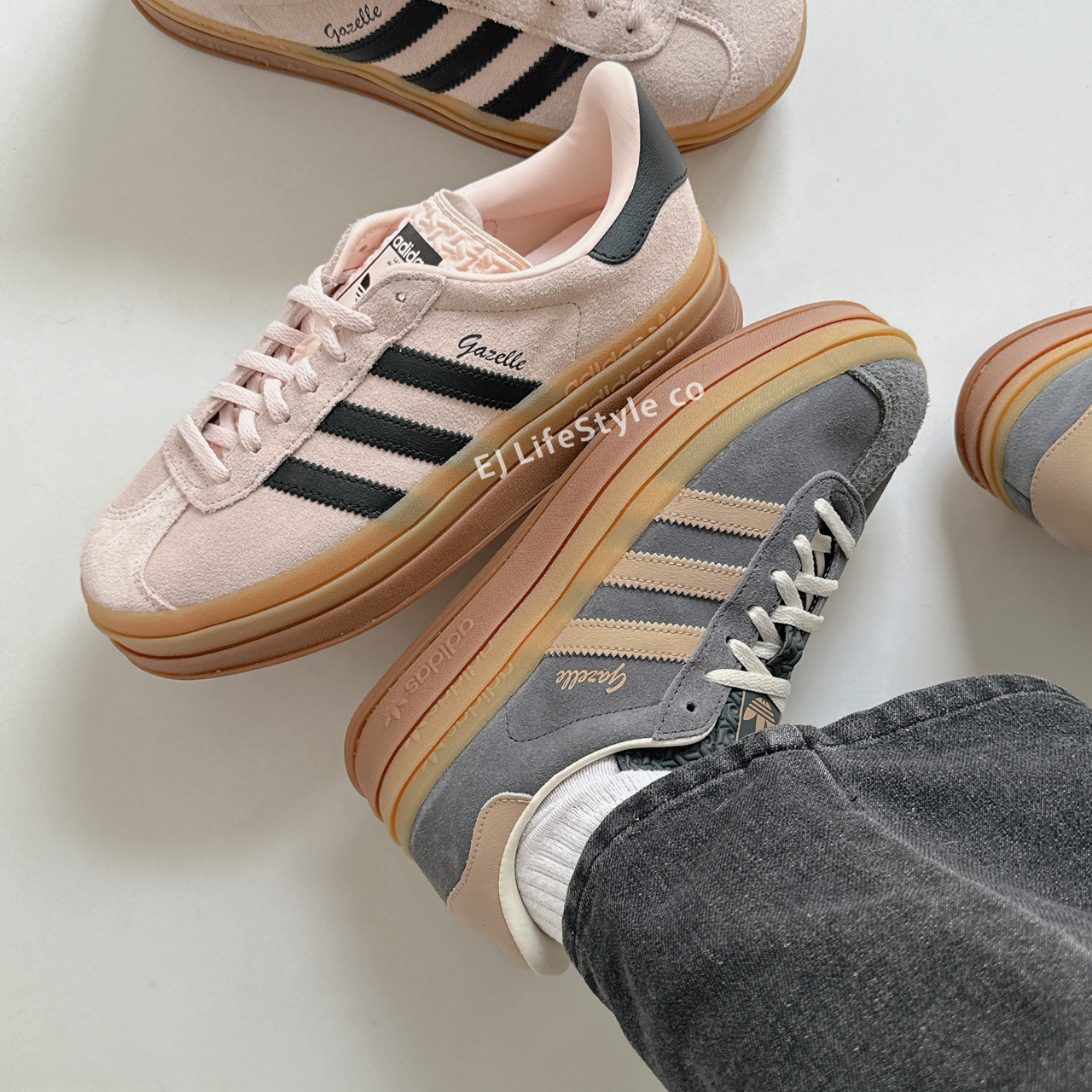 ADIDAS GAZELLE BOLD 厚底裸粉橘粉黑焦糖底灰粉IE0428 櫻花粉IE0429