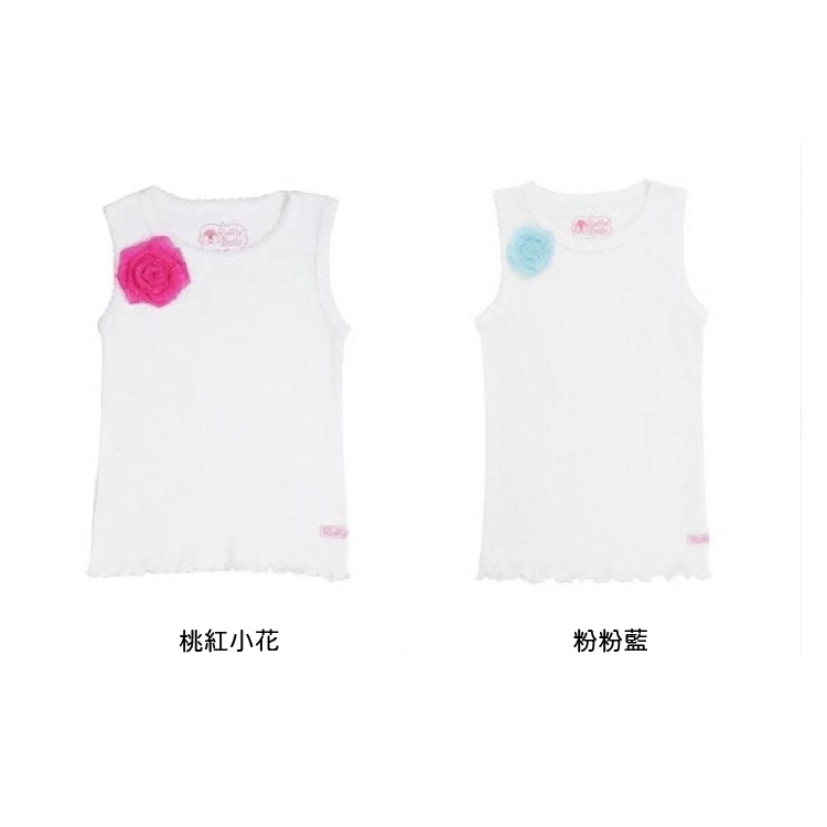美國 RuffleButts 甜美小女童背心_White w/Pink Flower Tank Top_桃紅小花/粉粉藍 純白背心 3T