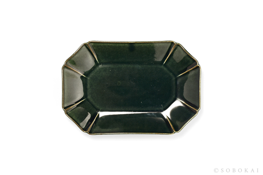 STUDIO M' SOBOKAI - Hitohana一花長角皿/藍綠