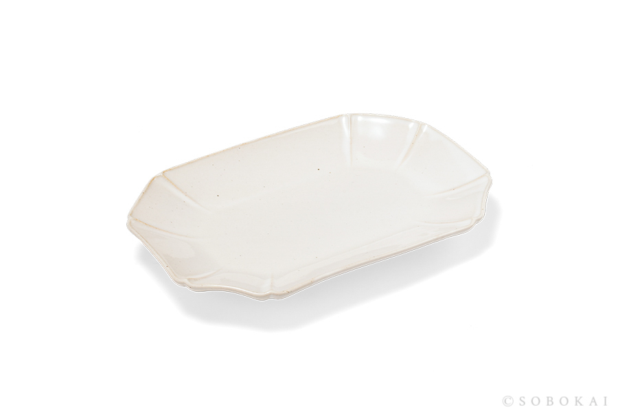 STUDIO M' SOBOKAI - Hitohana一花長角皿/白