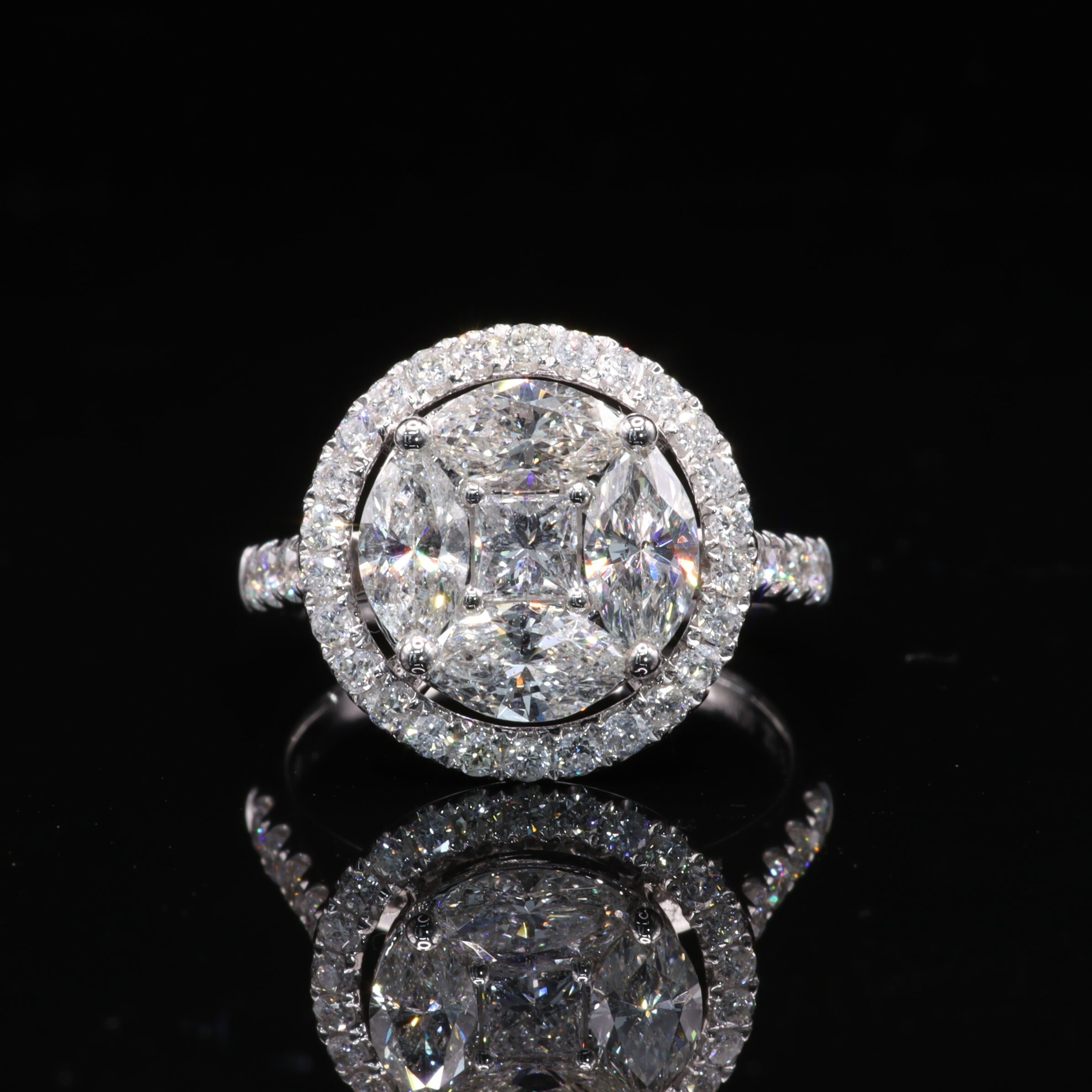 18K White Gold 2.19ct Diamond Ring