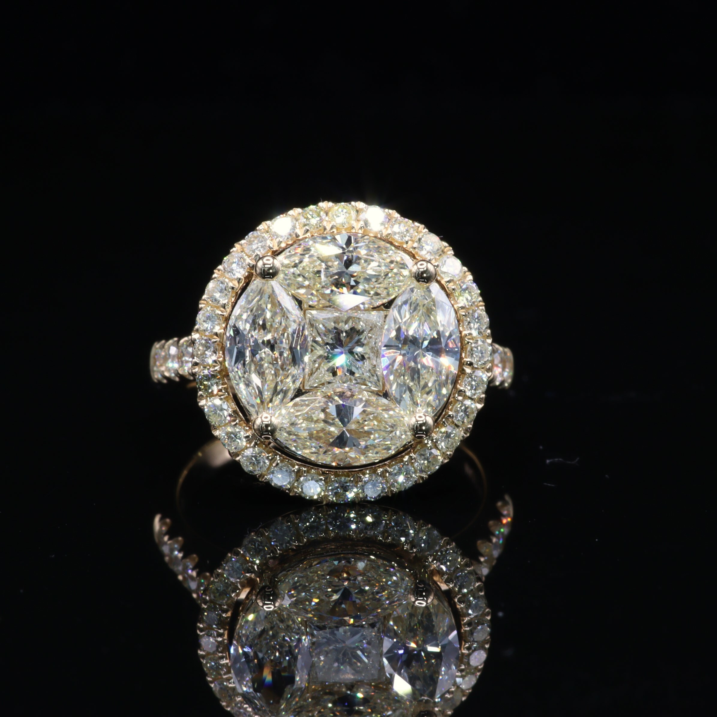 18K Yellow Gold 3.15ct Diamond Ring