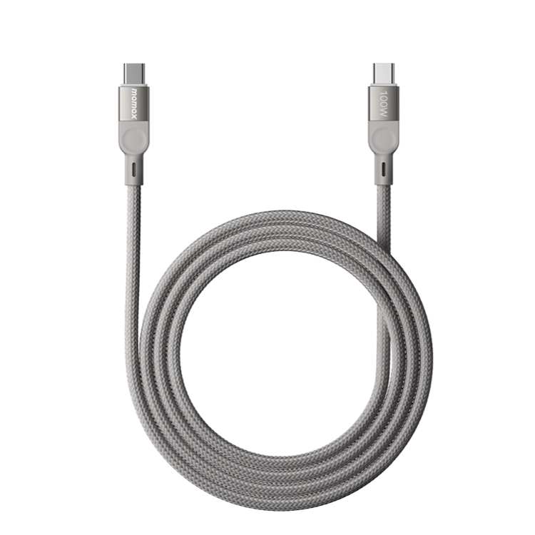 Mag Link 100W USB-C 尼龍編織磁吸充電傳輸線-(2m)-鈦色