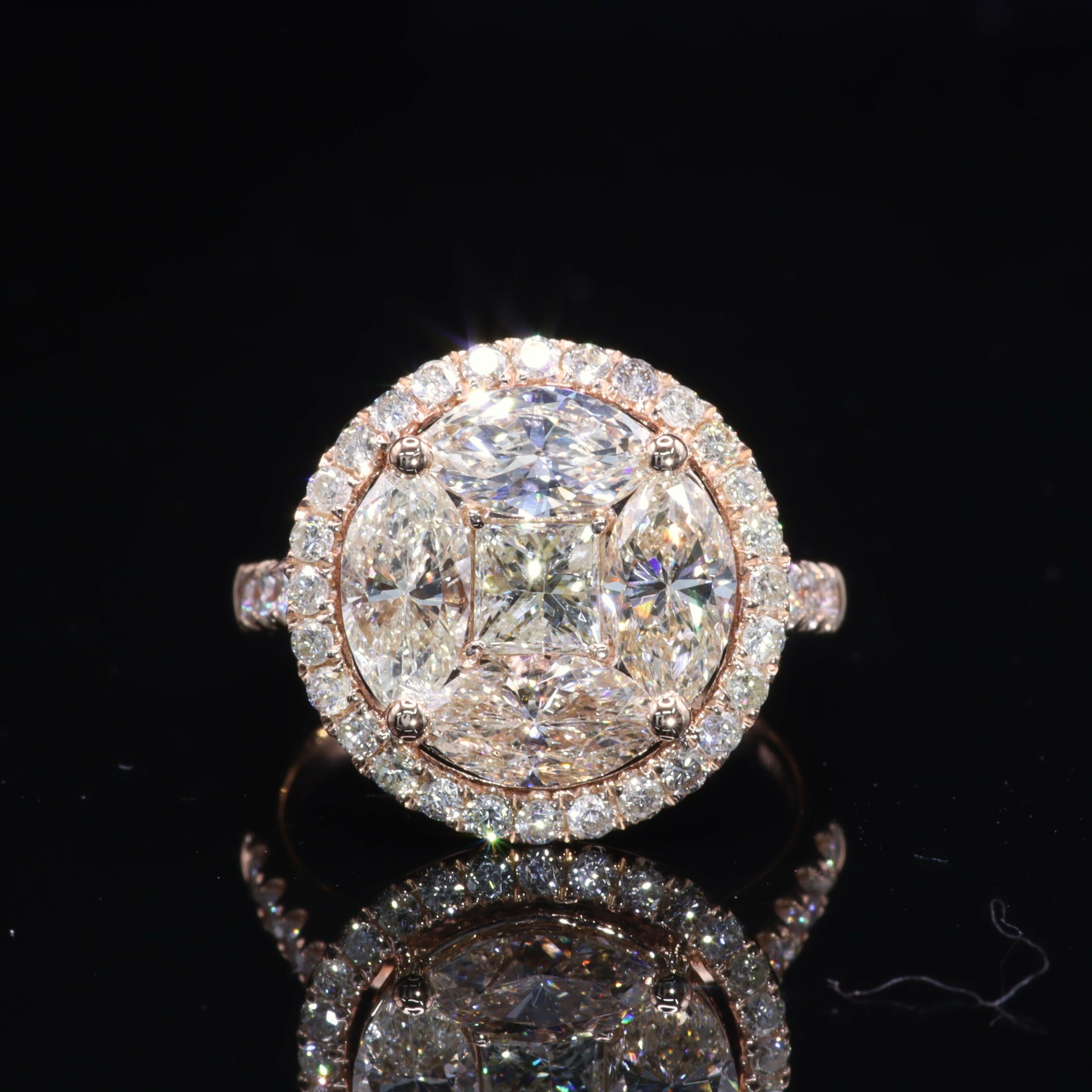 18K Rose Gold 3.14ct Diamond Ring