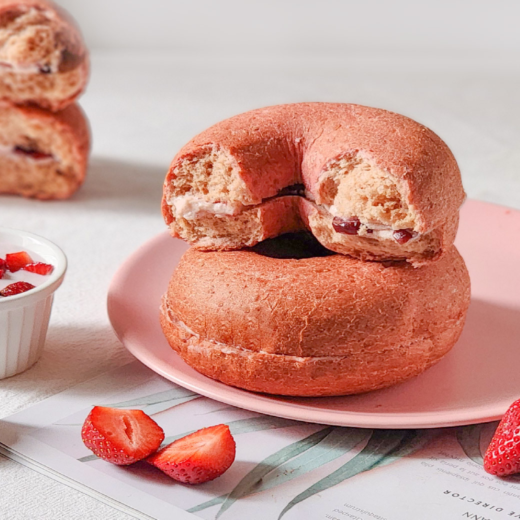 草莓乳酪減醣貝果3入