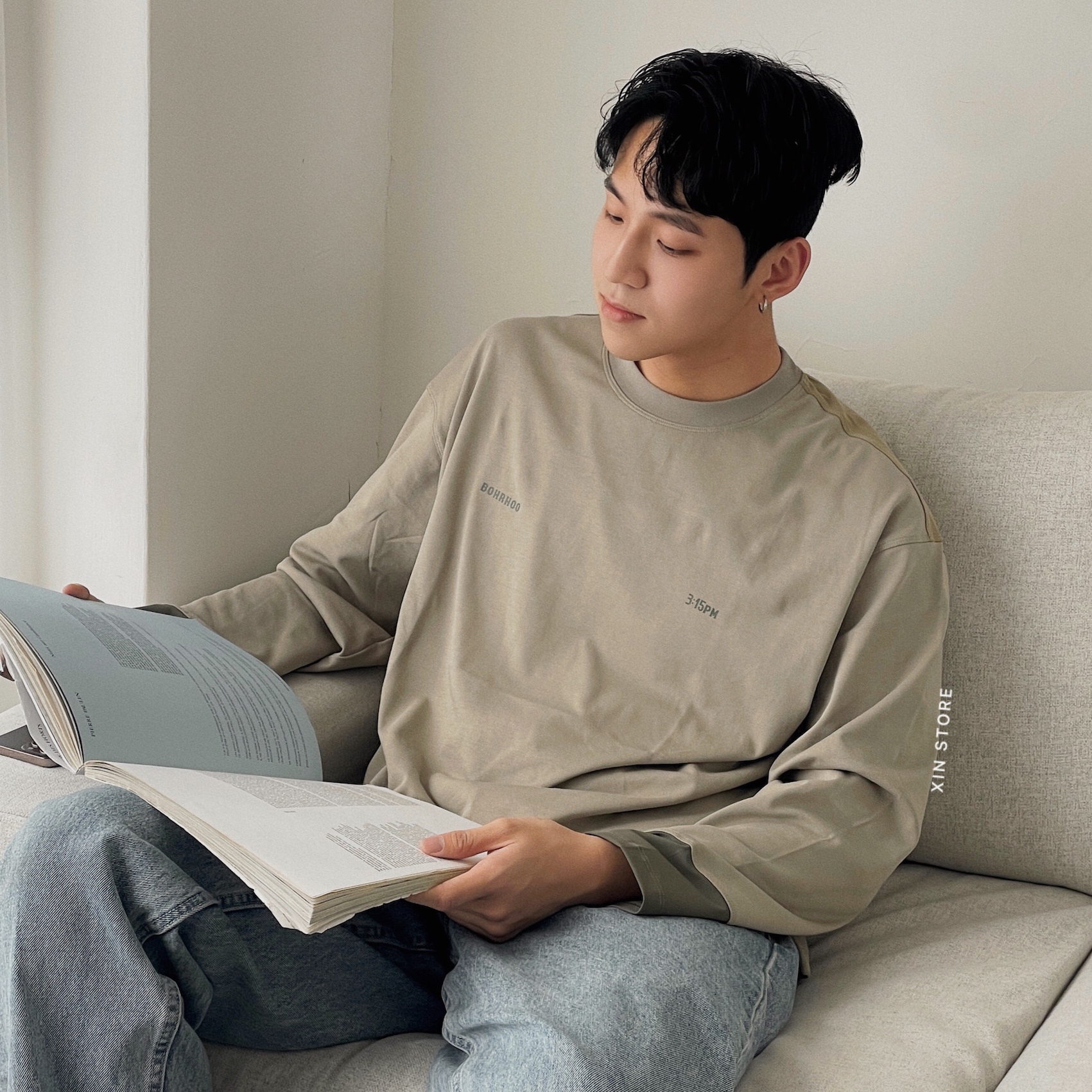 【現貨】BOHRHOO  ZreoFeel Spliced LS Tee 零感 拼接 速乾 長袖 深灰 卡其