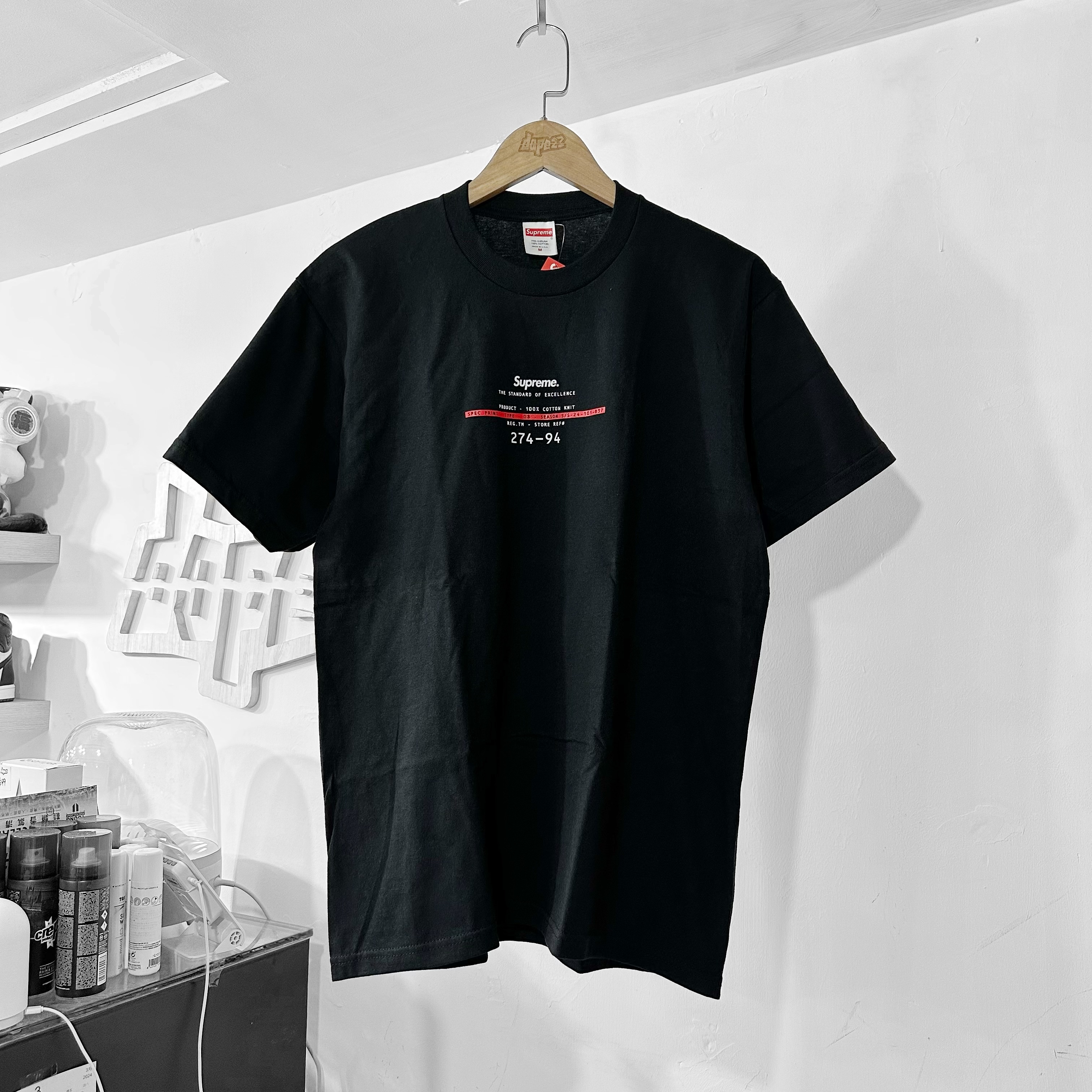 SUPREME SS24 STANDARD TEE BLACK