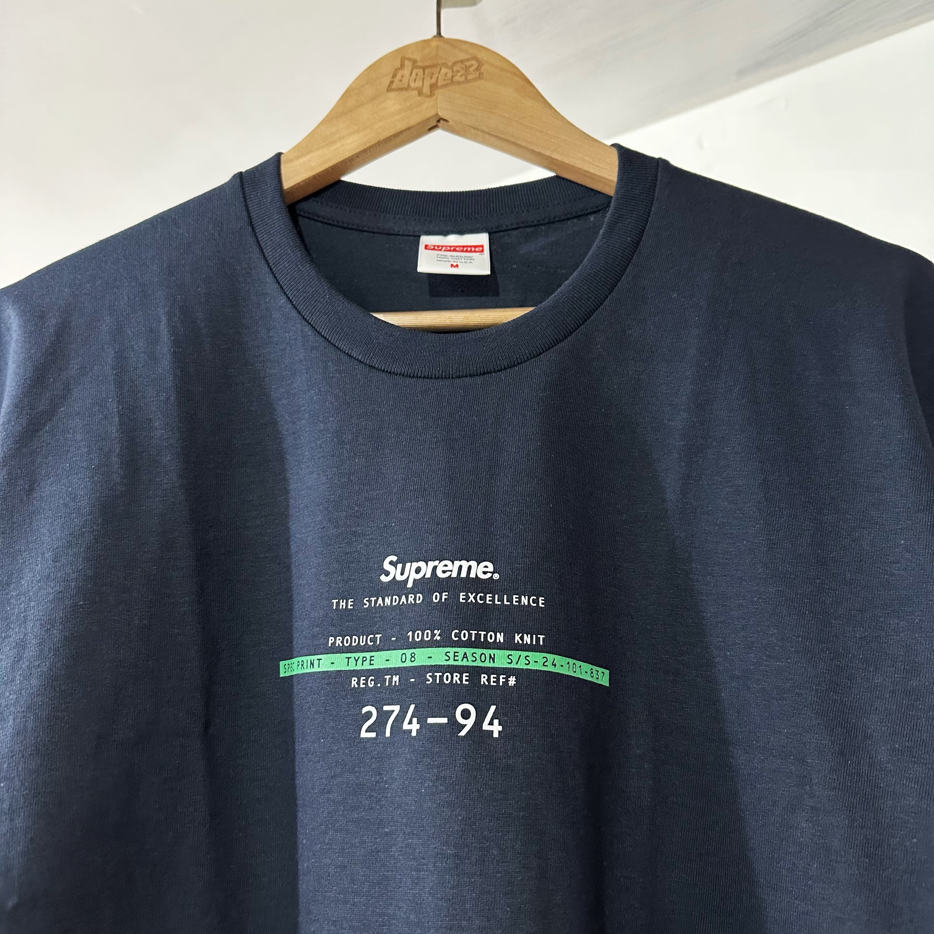 SUPREME SS24 STANDARD TEE  NAVY