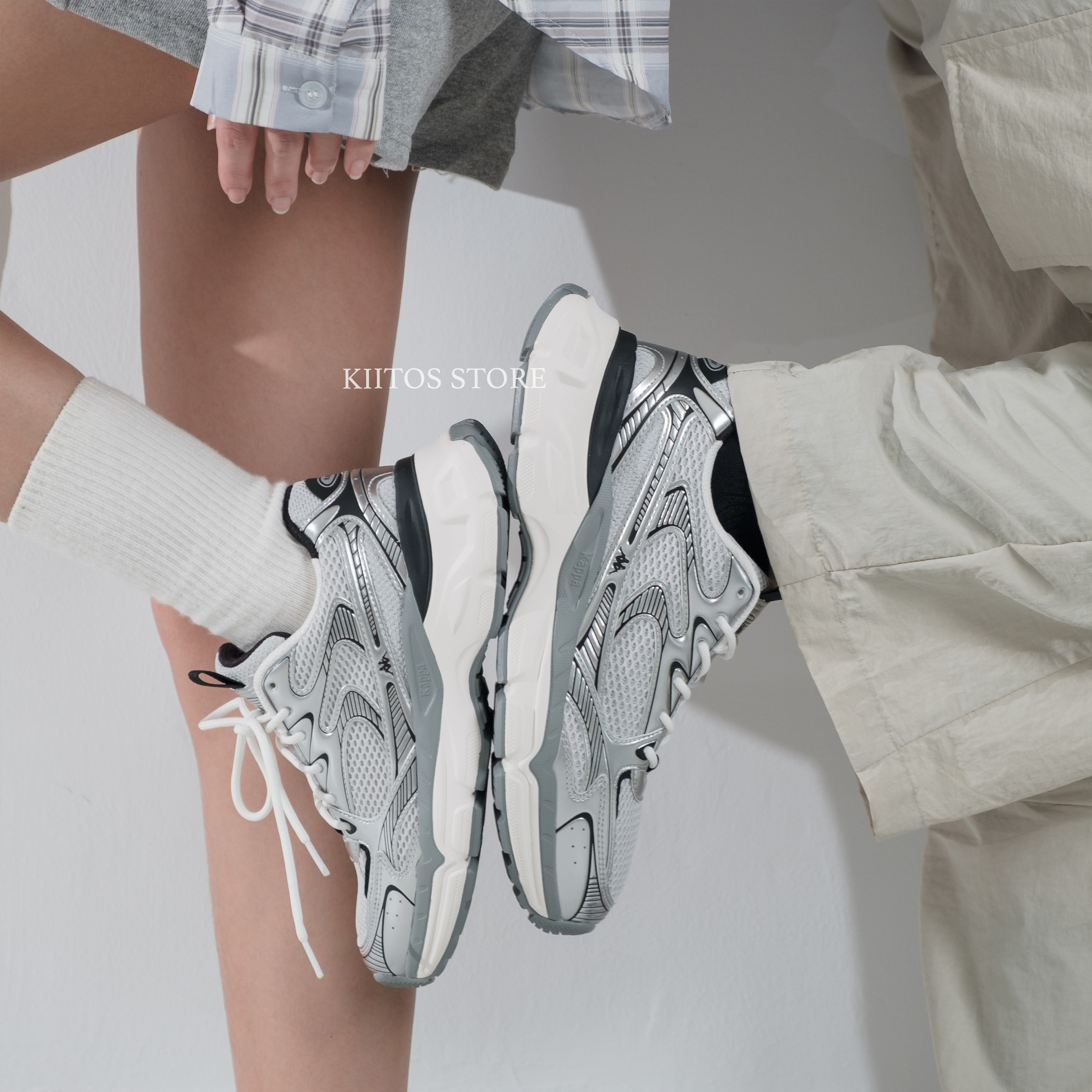 Kappa 復古 Y2K風格 科技灰銀 增高 慢跑 老爹鞋 K0DU5MG14CJ-149