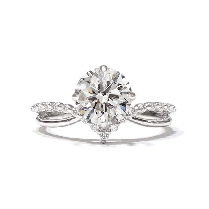 18K白金天然鑽石戒指托